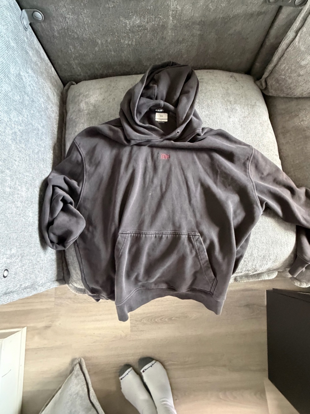 Ksubi Men's Dark Brown Pullover Hoodie with Front Pocket